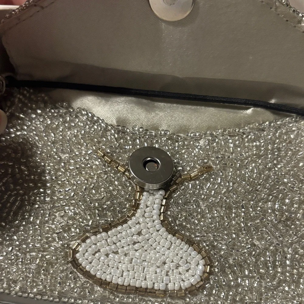 Summer‎ Colors Rachel Zoe Beaded Silver Clutch and Wristlet Set Pink Yellow